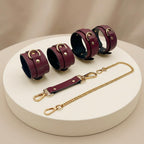 Restraint cuffs set, Leather hand and ankle cuffs, Leather hand bondage, Bondage ankle cuffs, Leather bondage set, Restraint leather cuffs