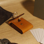 Leather Card Holder Wallet Handmade Italian Leather Slim Card Case Minimalist Wallet Personalized Gift for Men Women