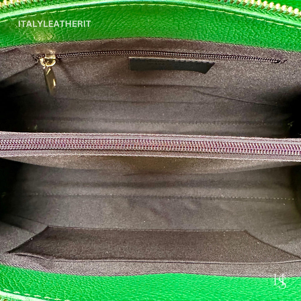 Italian Handmade Leather Bag for Women | Elegant Made in Italy Green Purse