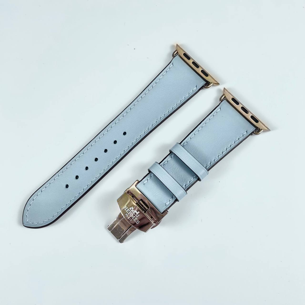 Dây đeo đồng hồ Swift bằng da dành cho Apple Watch và đồng hồ cơ - Màu xanh da trời SW2211 