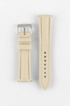 Dây đeo đồng hồ Artem Straps Classic bằng vải buồm màu be với đường chỉ khâu màu be.