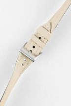 Dây đeo đồng hồ Artem Straps Classic bằng vải buồm màu be với đường chỉ khâu màu be.
