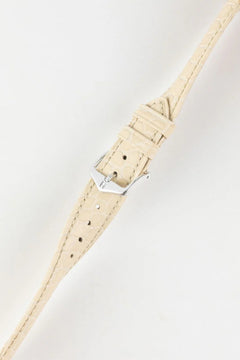 Dây đeo đồng hồ Hirsch ARISTOCRAT bằng da dập vân cá sấu màu BEIGE