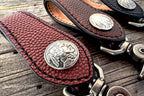 Móc khóa da hình đồng xu Buffalo Nickel hiệu Horween Football
