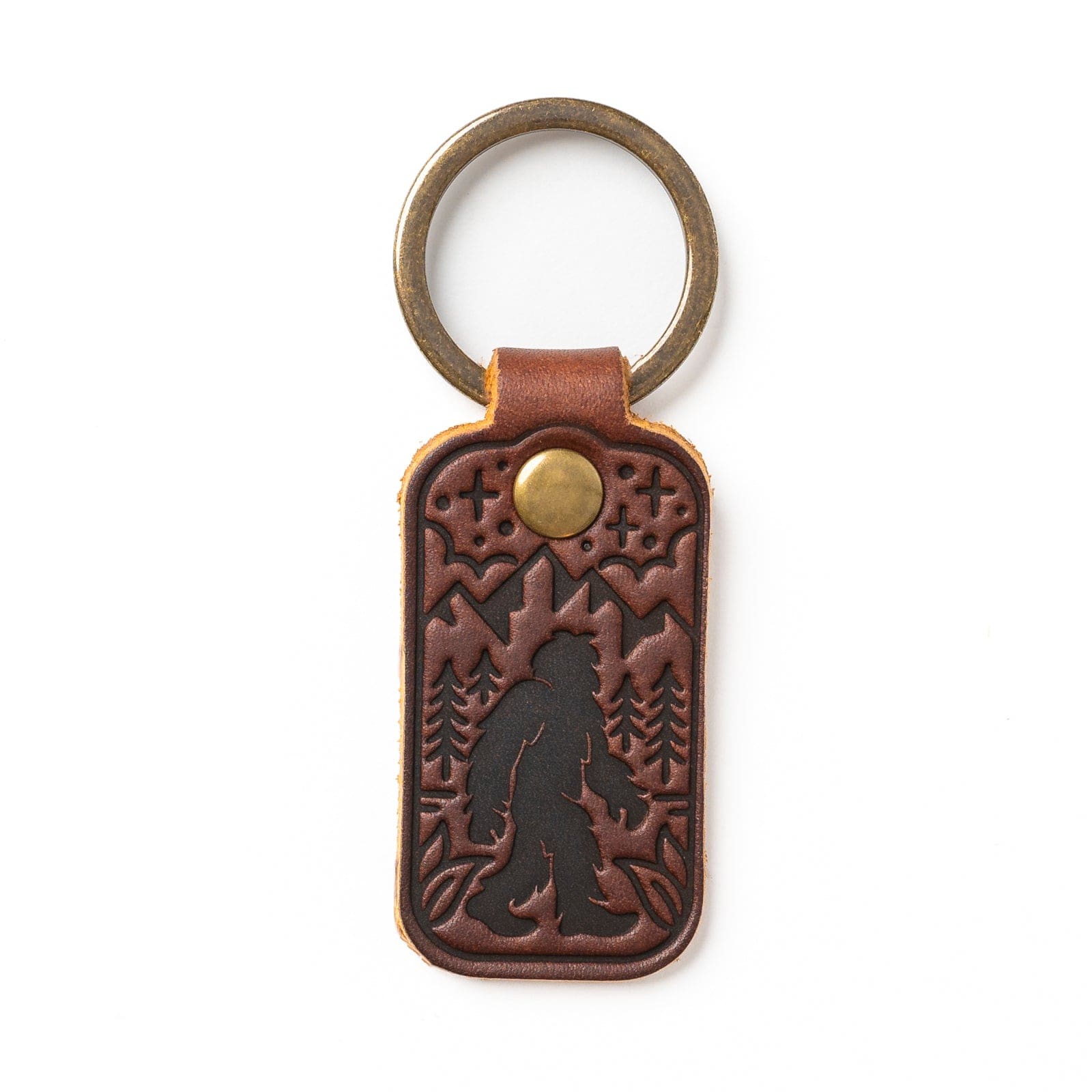 Móc khóa da hình Sasquatch - Màu nâu cổ điển