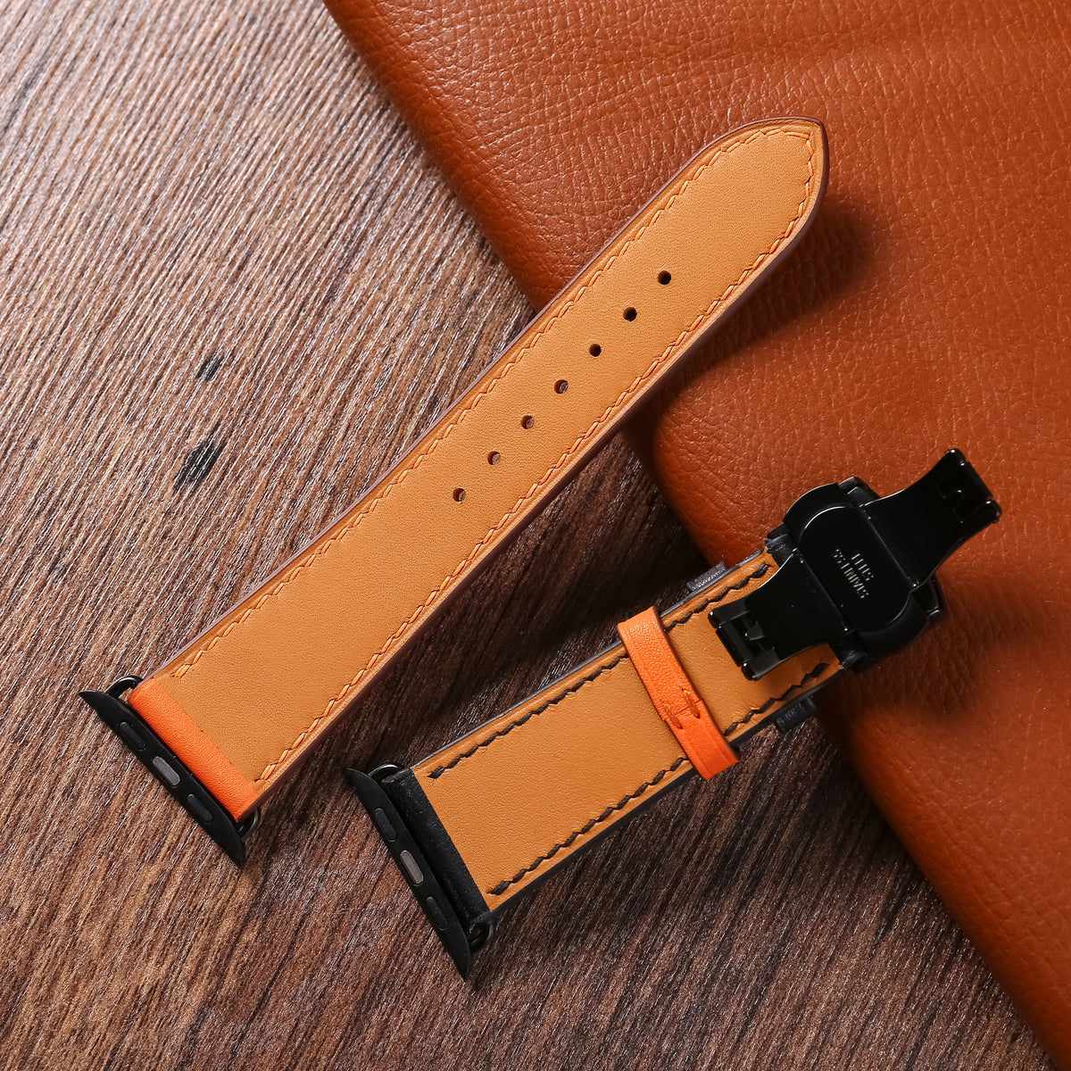 Dây đeo đồng hồ Swift bằng da dành cho Apple Watch và đồng hồ cơ. 