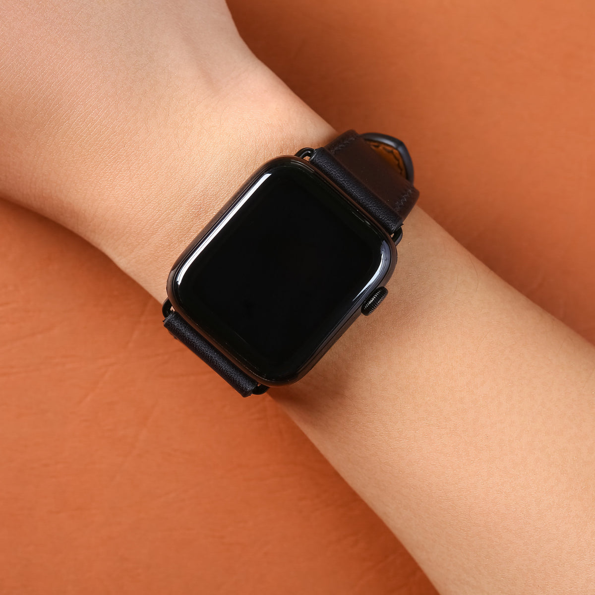 Dây đeo đồng hồ Swift bằng da dành cho Apple Watch và đồng hồ cơ - Màu đen SW2207 