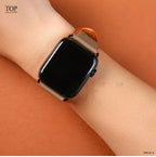 Dây đeo đồng hồ Swift bằng da dành cho Apple Watch, đồng hồ cơ - Màu xám pha cam SW08.33 