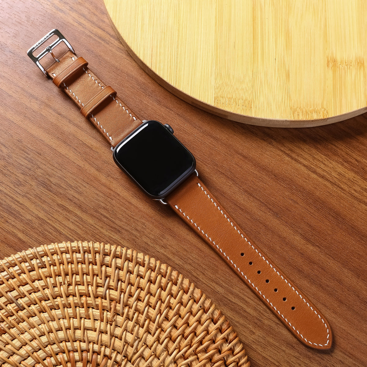 Dây đeo BA09.50 bằng da thật thủ công dành cho Apple Watch và các loại đồng hồ truyền thống. 