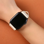 Dây đeo đồng hồ Swift bằng da dành cho Apple Watch và đồng hồ cơ - Màu trắng sữa SW2205 