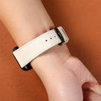Dây đeo đồng hồ Swift bằng da dành cho Apple Watch và đồng hồ cơ - Màu trắng sữa SW2205 