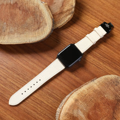 Dây đeo đồng hồ Swift bằng da dành cho Apple Watch và đồng hồ cơ - Màu trắng sữa SW2205 