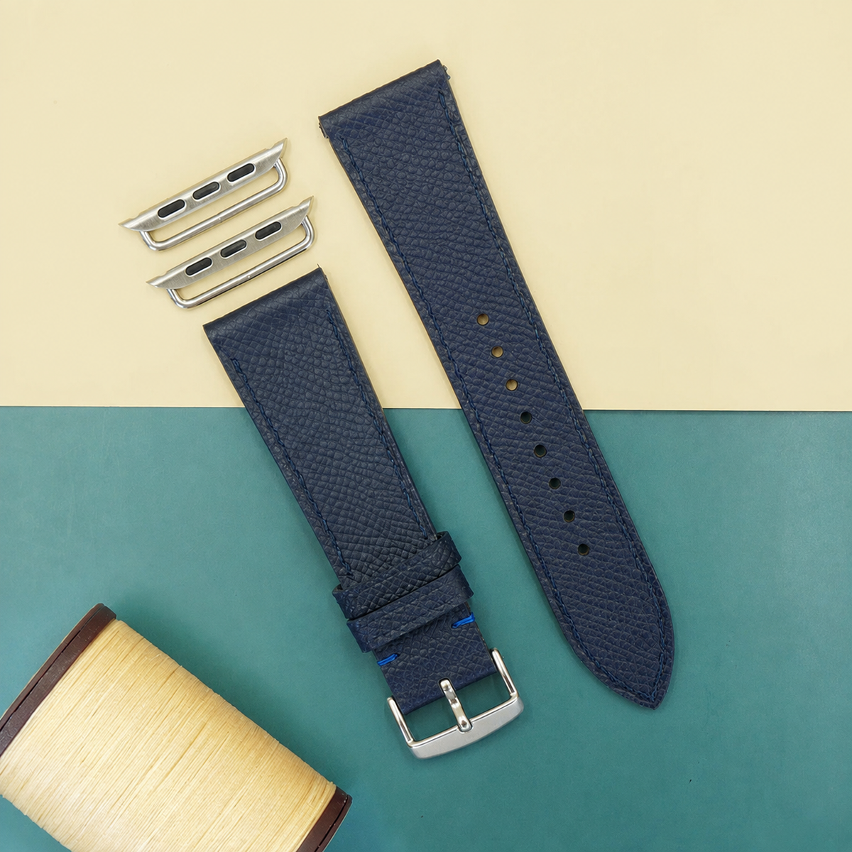 Dây Apple Watch – da Epsom – cho 38mm–49mm – Xanh navy – cá nhân hóa, thủ công
