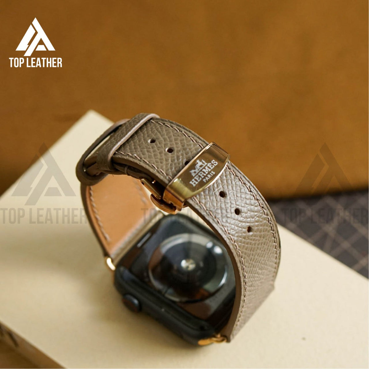 Dây đeo đồng hồ Apple Watch bằng da Epsom cho dòng 3 4 5 6 7 8 9 Ultra, kích thước từ 38mm đến 49mm. 