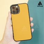 Ốp lưng điện thoại bằng da Epsom cho iPhone 11 12 13 14 Pro/Promax - Màu vàng 