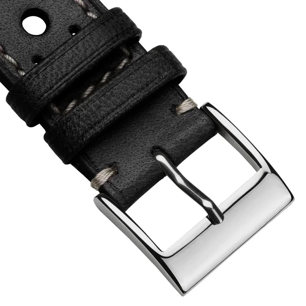 Dây đeo đồng hồ da thủ công Boutsen Cavallo Racing - Màu đen