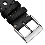 Dây đeo đồng hồ da thủ công Boutsen Cavallo Racing - Màu đen
