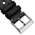 Bracelet en cuir fait main Boutsen Cavallo Racing pour montre - Élégance noire