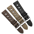 Bracelet en cuir fait main Boutsen Cavallo Racing pour montre - Élégance noire