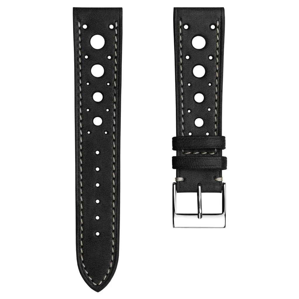 Bracelet en cuir fait main Boutsen Cavallo Racing pour montre - Élégance noire