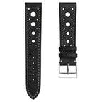 Bracelet en cuir fait main Boutsen Cavallo Racing pour montre - Élégance noire