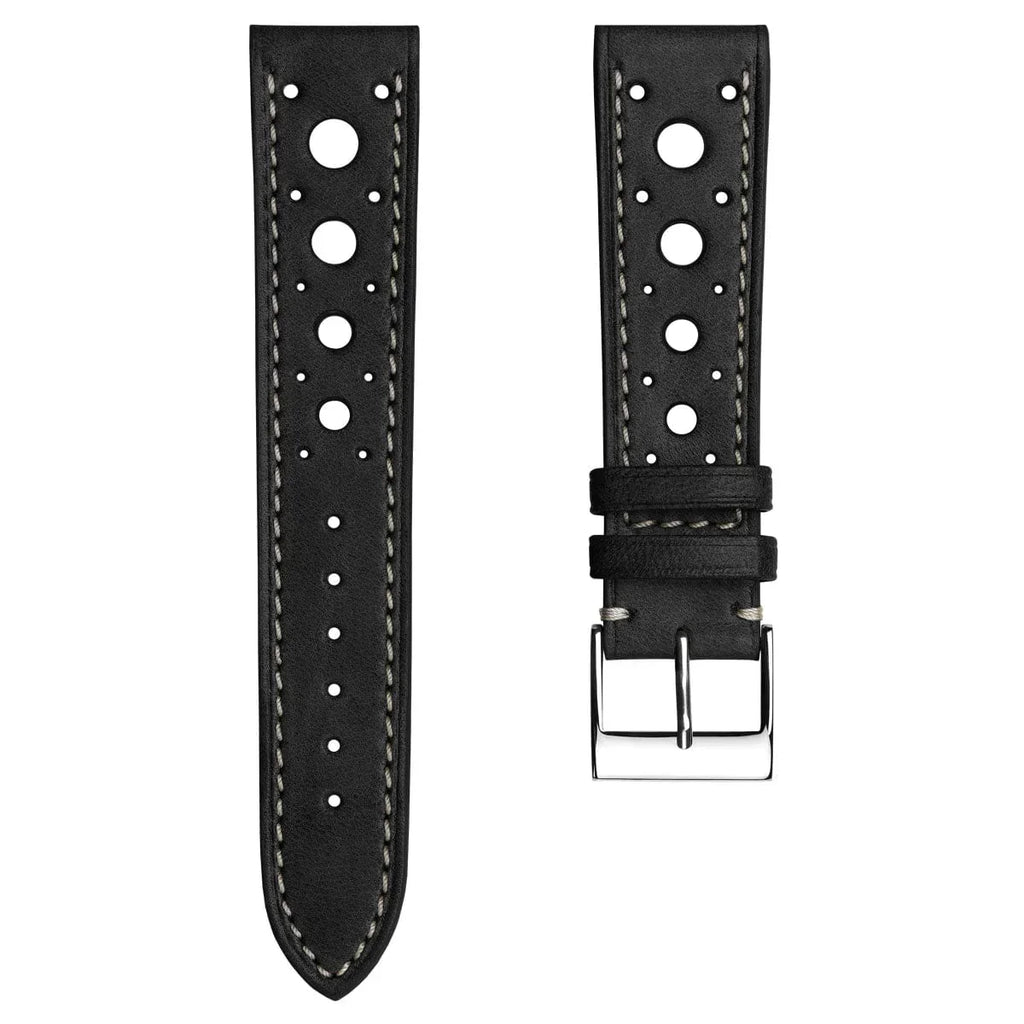 Dây đeo đồng hồ da thủ công Boutsen Cavallo Racing - Màu đen