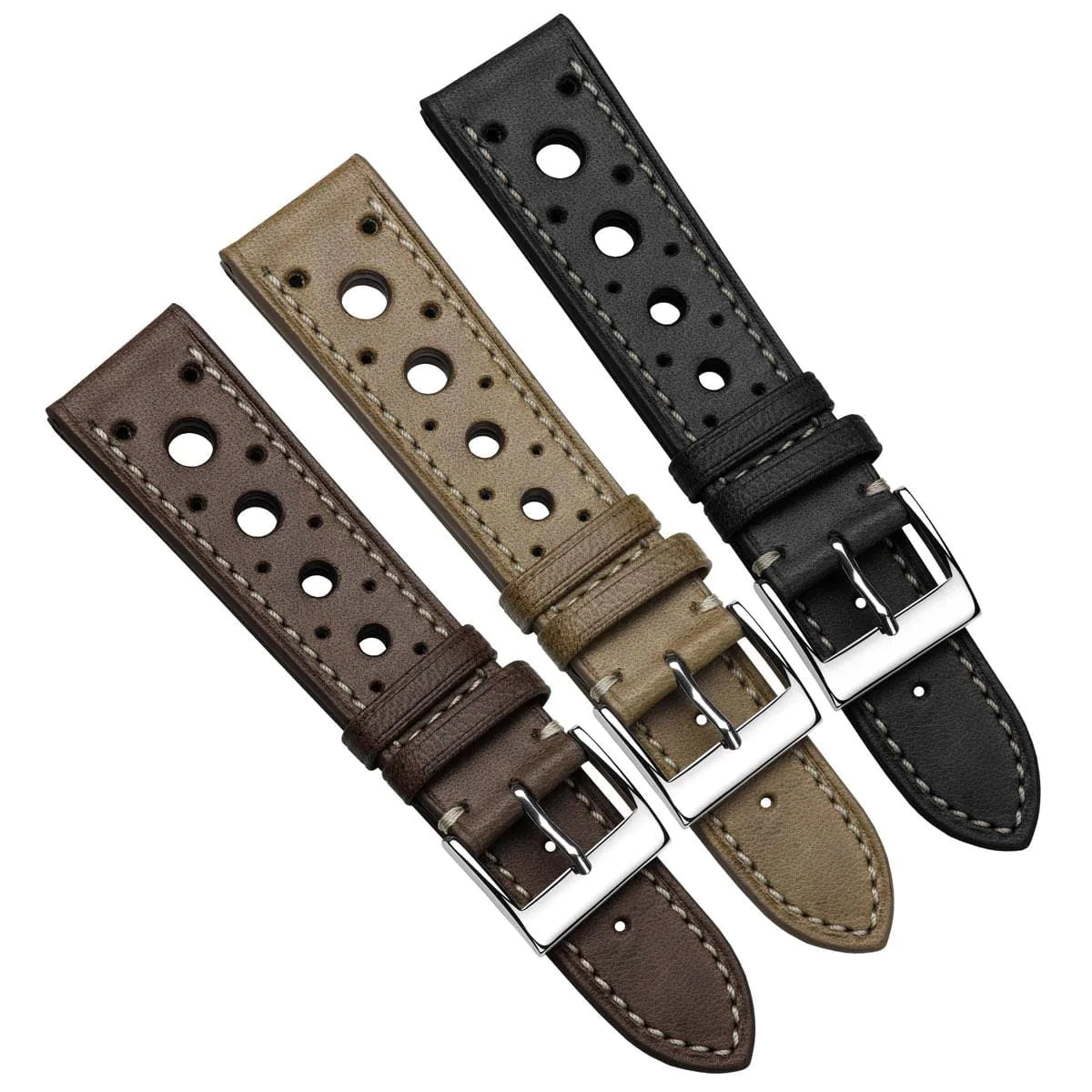 Dây đeo đồng hồ da thủ công Boutsen Cavallo Racing - Màu nâu xám