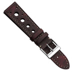 Dây đeo đồng hồ bằng da thủ công Boutsen Racing màu đỏ tía (Burgundy)