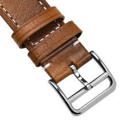 Dây đeo đồng hồ da cổ điển Brixham Special Buckle - Màu nâu nhạt