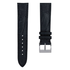 Vòng tay pour montre en cuir fait main avec jambe d'autruche Durbuy - Bleu mat