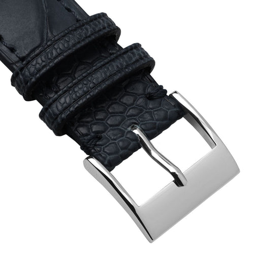 Vòng tay pour montre en cuir fait main avec jambe d'autruche Durbuy - Bleu mat