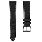 Dây đeo đồng hồ bằng da ngựa thủ công Leuven Cavallo Flat - Màu đen