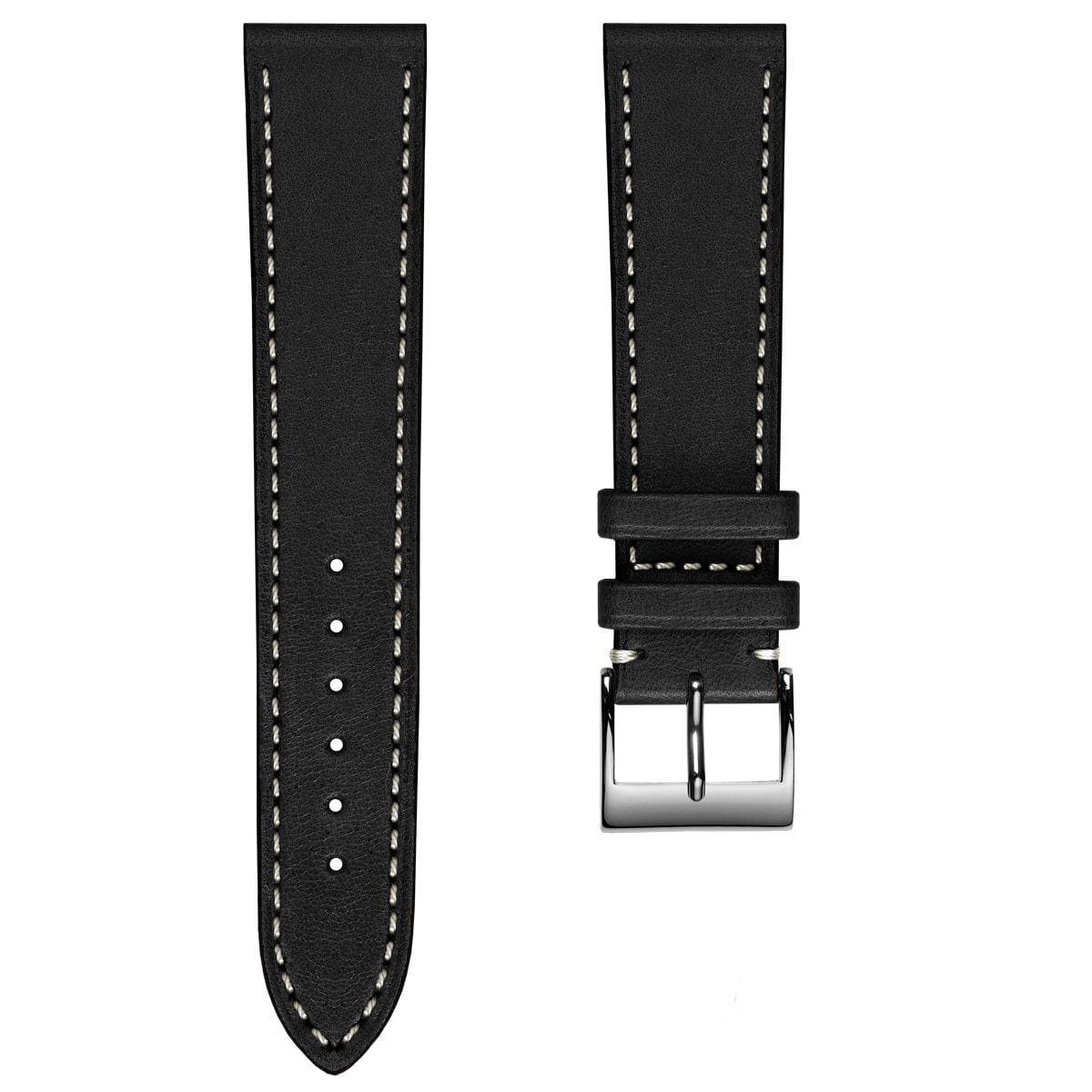 La Strap de Montre en Cuir de Cheval Flatte Thủ công Leuven Cavallo - Noir