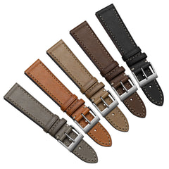 La Strap de Montre en Cuir de Cheval Flatte Thủ công Leuven Cavallo - Noir
