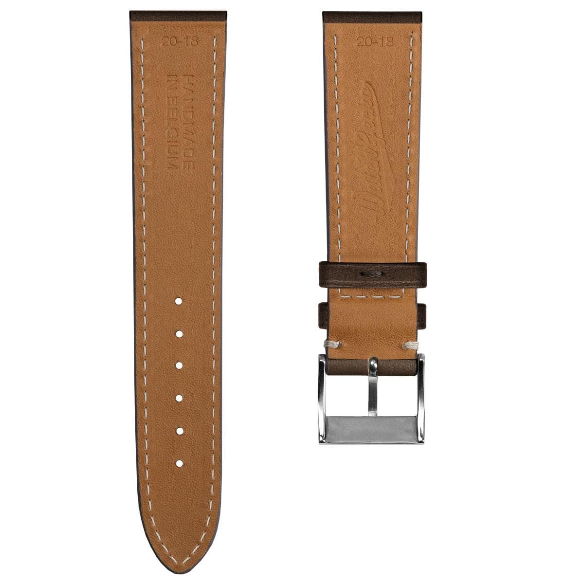 Dây đeo đồng hồ bằng da ngựa thủ công Leuven Cavallo Flat - Màu Cacao