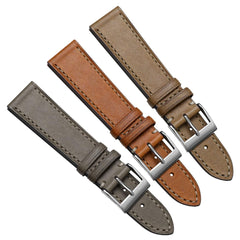 Dây đeo đồng hồ bằng da ngựa thủ công Leuven Cavallo Flat - Màu nâu