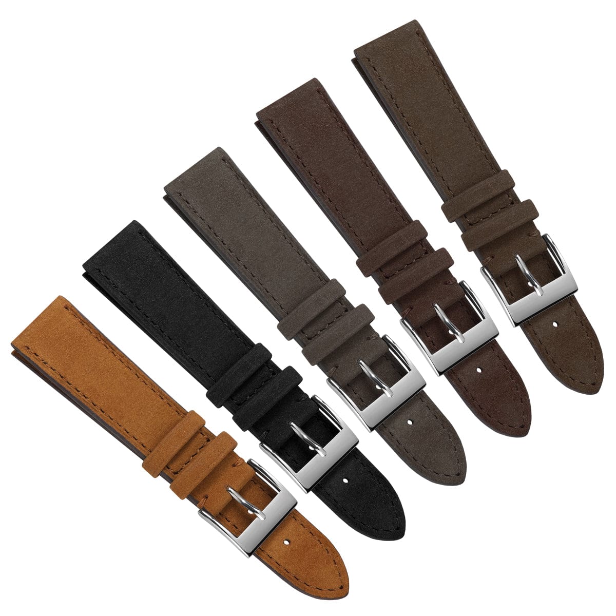 Vòng tay Montre en Cuir Nubuck Plat Mozet Fait Main - Bleu Jean