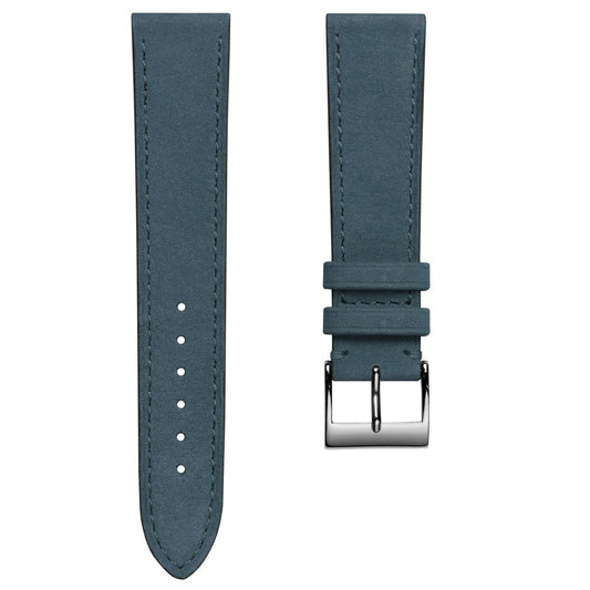 Vòng tay Montre en Cuir Nubuck Plat Mozet Fait Main - Bleu Jean