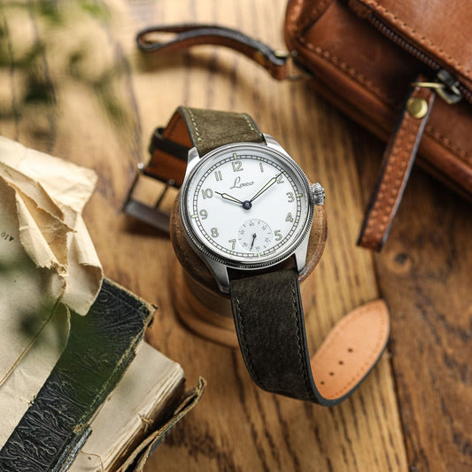 Vòng tay đổ montre và nubuck plat Mozet, fait main en kaki