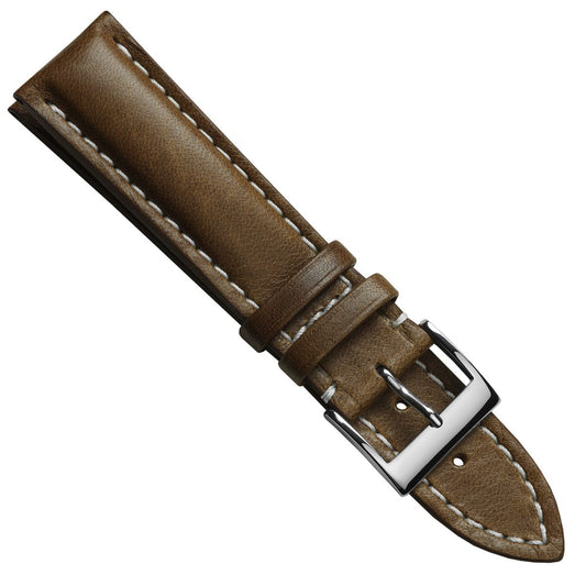 Vòng tay en cuir épais et rembourré pour montre Ostend - Cavallo Marron élégance et confort