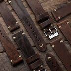 Dây đeo đồng hồ bằng da Ý thủ công đơn giản - Màu nâu sô cô la
