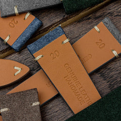Dây đeo đồng hồ Stanway Vintage V-Stitch Conceria Opera bằng da lộn - Màu xanh dương
