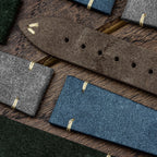 Dây đeo đồng hồ Stanway Vintage V-Stitch Conceria Opera bằng da lộn - Màu nâu