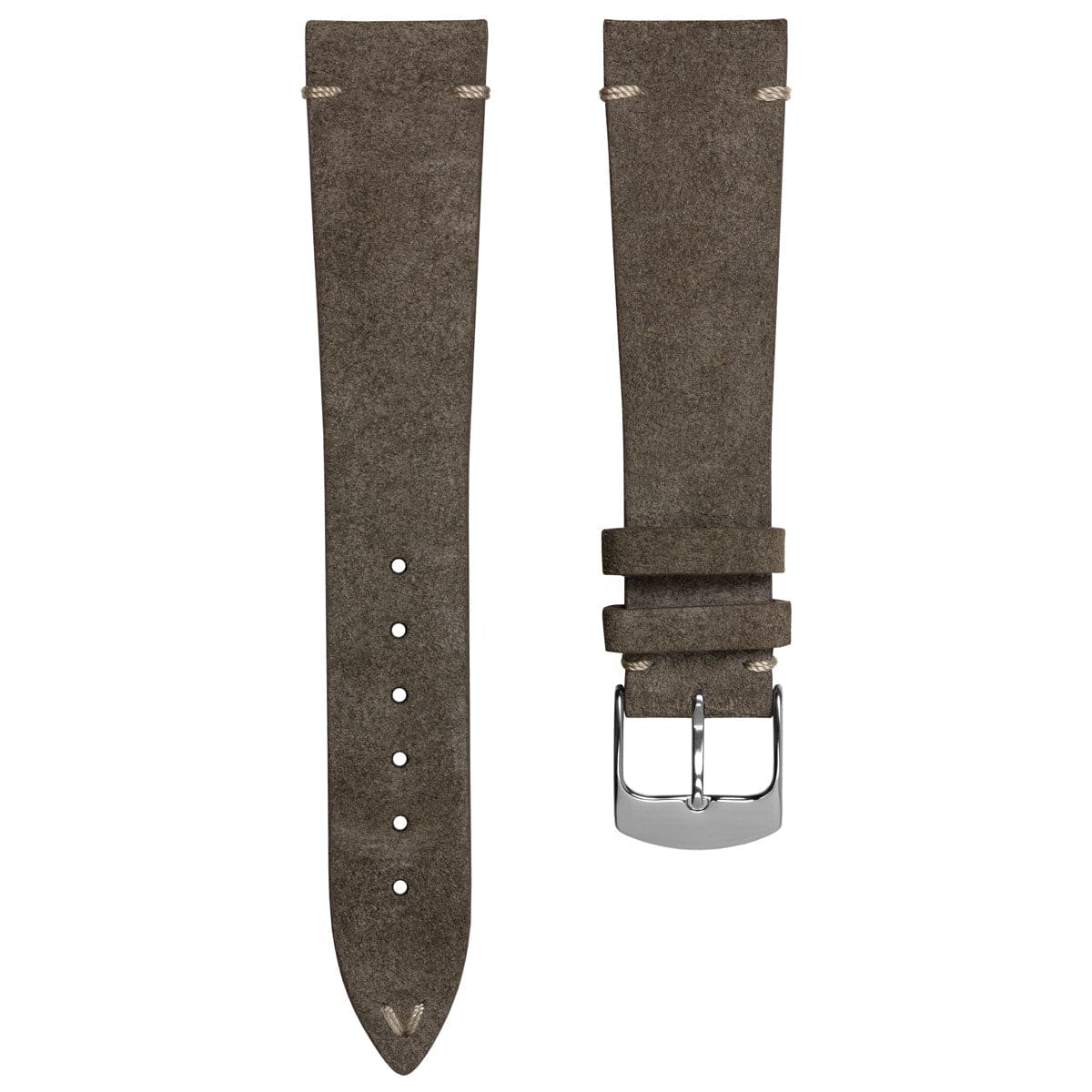 Dây đeo đồng hồ Stanway Vintage V-Stitch Conceria Opera bằng da lộn - Màu nâu