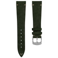 Dây đeo đồng hồ Stanway Vintage V-Stitch Conceria Opera bằng da lộn - Màu xanh lá cây
