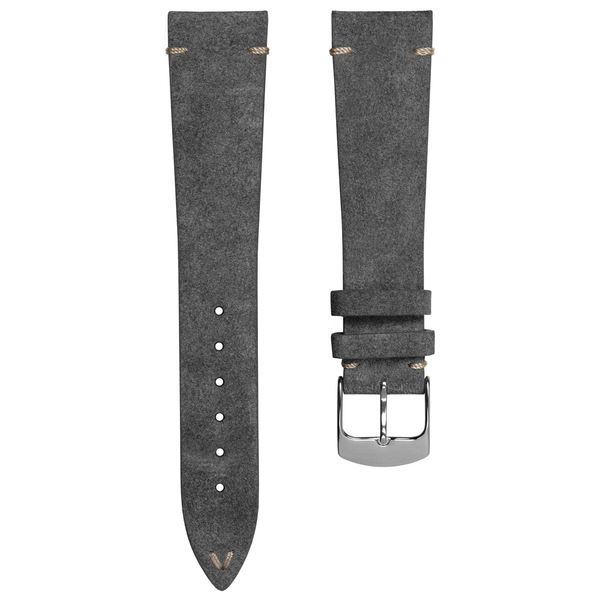 Dây đeo đồng hồ Stanway Vintage V-Stitch Conceria Opera bằng da lộn - Màu xám