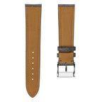 Bracelet de Montre en Cuir Artisanal pour Jambe d'Ostrich à la Main - Gris Mat